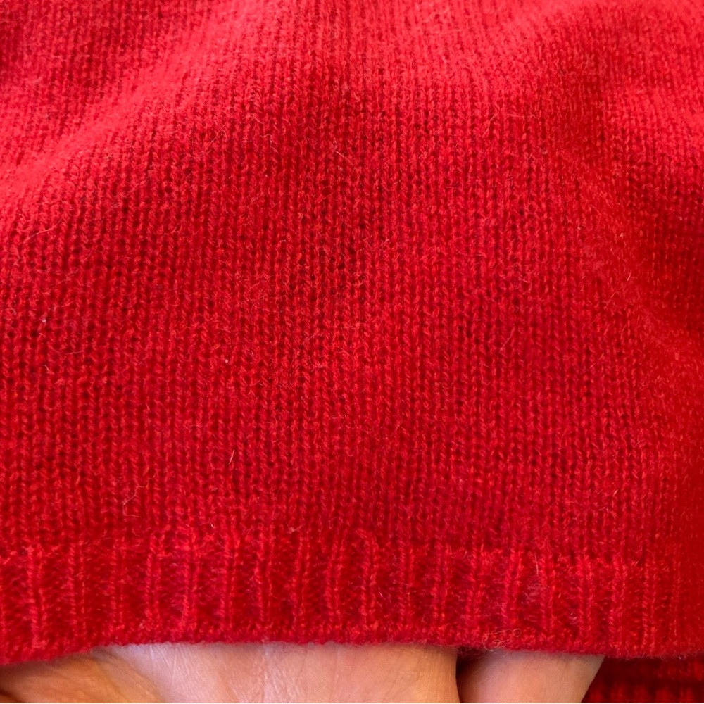 100% Cashmere Sweater By Ellen Tracy Vibrant Red Size Small Lightweight Soft - Picture 5 of 5